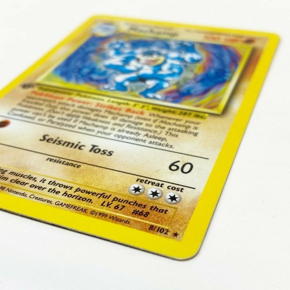 Pokemon MACHAMP 1st Edition Holo Rare 8/102 Base - Picture 4 of 13